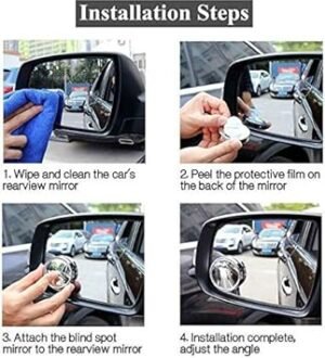 51OzHTtxCfL._AC_SY355_.jpg 2 pcs Blind Spot Mirrors 2 Round HD Glass Convex 360° Wide Angle Side Rear View Mirror with ABS Housing for Cars SUV and Trucks Silver Pack of 2