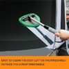 Windshield Cleaner Car Window Cleaning Tool with Extendable Handle 3 Washable Reusable Microfiber Cloth Pads Auto Interior Exterior Glass Wiper Kit Supplies Car Accessories (Green)