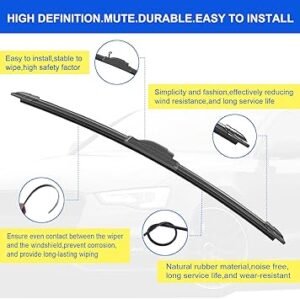 ANIKLUIM® 26+17 Wiper Blades with 12 Rear Wiper Blade Set Replacement for 20172022 CRV Windshield Wipers Original Factory Quality (Pack of 3)