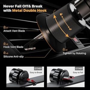 Miracase Phone Holders for Your Car with Metal Hook Clip Air Vent Cell Phone Stand Car Mount Universal Automobile Cradle Fit for iPhone Android and All Smartphones Dark Black