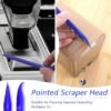 12 PCS Carbon Fiber Plastic Scrapers Tool NonScratch Scraper Tool for Tight Spaces MultiPurpose Label Scraper PenShaped for Car Cleaning Supplies Kitchen Crevices Stains (Blue)