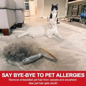 ELEMSY Pet Hair Remover Dog Cat Hair Remover Lint Cleaner Pro Fur Removal Tool Portable Carpet Scraper Fuzz Rollers Hairball Shaver Brush for Carpets Car Mat Couch Pet Bed Furniture Rug