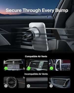 71KuzcARHML._AC_SX522_.jpg Belkin MagSafe Vent Mount Pro MagSafe iPhone Mount For Car Silver