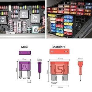 140 Pcs Fuses Automotive Kit Blade Auto Fuse Assortment Standard and Mini Car Fuse for Marine RV Camper Boat Truck (5A 7.5A 10A 15A 20A 25A 30AMPATCATO)