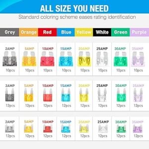 71UXmOOq0L._AC_SY355_.jpg Nilight 50019R 272pcs Standard Mini Low Profile Mini Blade Fuse Assortment 2A 5A 10A 15A 20A 25A 30A 35A Replacement Fuses for Car Boat Truck SUV Automotive