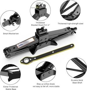 IMAYCC Car Jack Kit Scissor Jack for Car 2 Ton (4409 lbs) Tire Jack Repair KitSpare Tire Changing Kit with Lug WrenchEmergency Kit for VehicleAutoSUVMPV