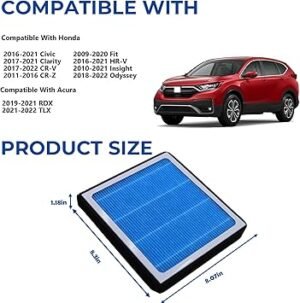 71qvUW9AhfL._AC_SY355_.jpg CF11182 Cabin Air Filter With Honda CivicClarityCRV CRVCRZ CRZFitHRV HRVInsightOdyssey Acura RDXTLX 2016 2017 2018 2019 2020 2021 2022 2023 2024 Activated Carbon Air Filters