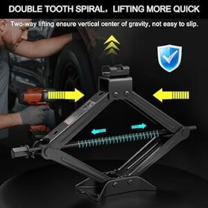 IMAYCC Car Jack Kit Scissor Jack for Car 2 Ton (4409 lbs) Tire Jack Repair KitSpare Tire Changing Kit with Lug WrenchEmergency Kit for VehicleAutoSUVMPV