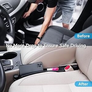 Car Seat Gap Filler Set of 2 Soft Foam Multifunctional Seat Side Gap Filler with Organizer Hook Function 3in1 Gap Stopper Universal Fit Car SUV Truck Fill The Gap Between Seat Console