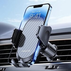 Miracase Phone Holders for Your Car with Metal Hook Clip Air Vent Cell Phone Stand Car Mount Universal Automobile Cradle Fit for iPhone Android and All Smartphones Dark Black