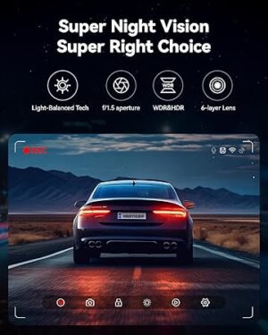 REDTIGER Dash Cam Front Rear 4K2.5K Full HD Dash Camera for Cars Included 32GB Card Builtin WiFi GPS 3.16” IPS Screen Night Vision 170°Wide Angle WDR 24H Parking Mode(F7NP)