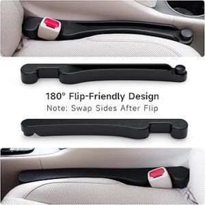 81y9D9acJL._AC_SY355_.jpg Car Seat Gap Filler Set of 2 Soft Foam Multifunctional Seat Side Gap Filler with Organizer Hook Function 3in1 Gap Stopper Universal Fit Car SUV Truck Fill The Gap Between Seat Console